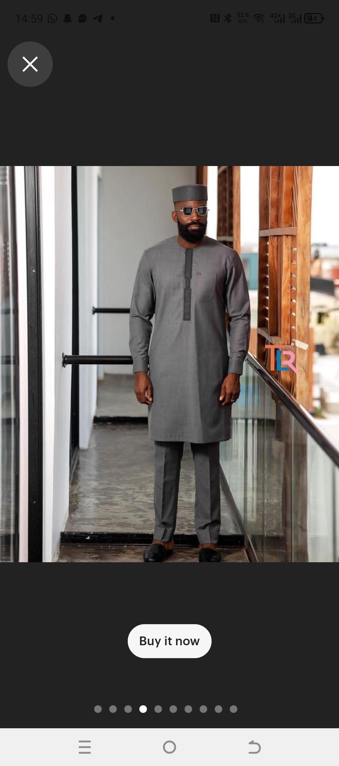 grey african mens clothing