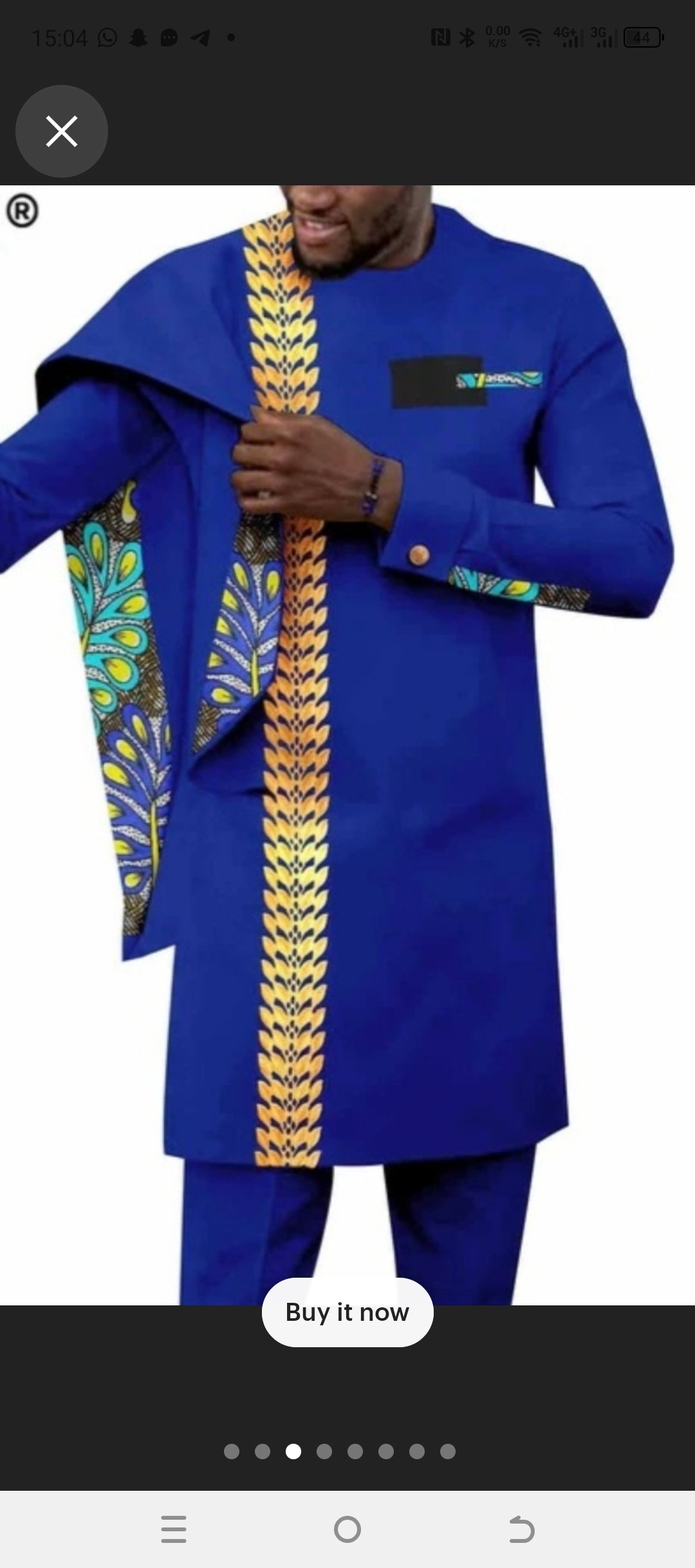 Royal blue elegant african mens clothing sets