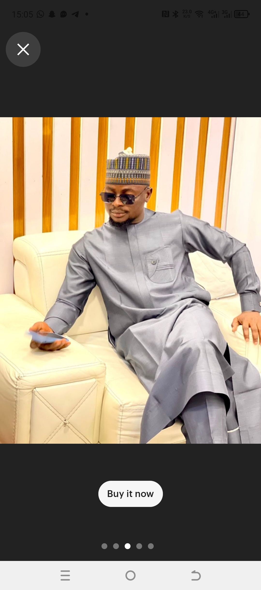 Grey Baba Eid african clothing sets