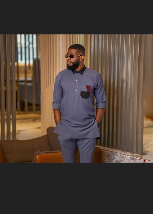 Man wearing trendy African men's clothing.