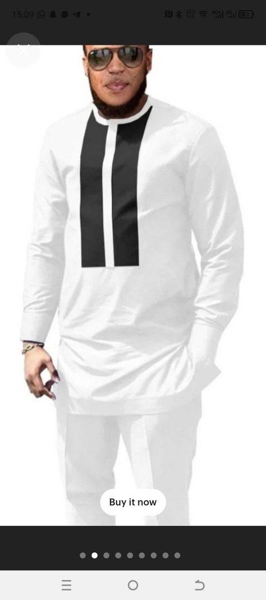 white and black mens dashiki