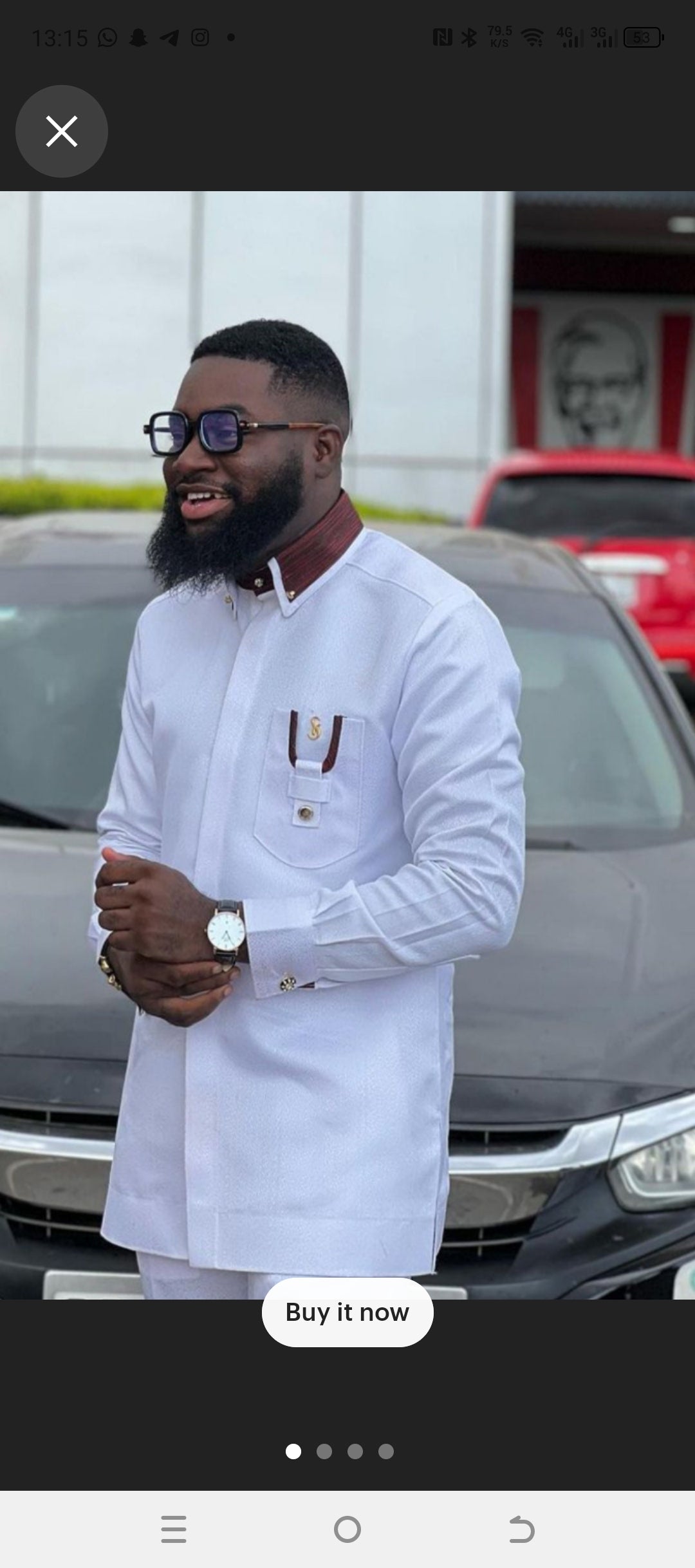 white mens african attire