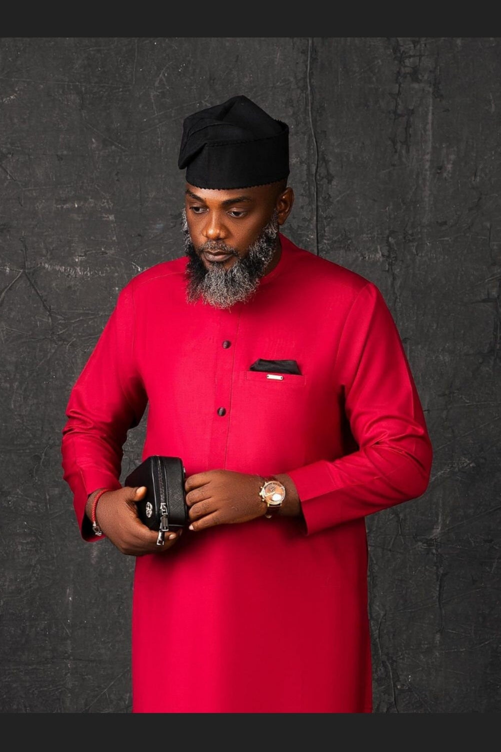 Red African executive men's suit