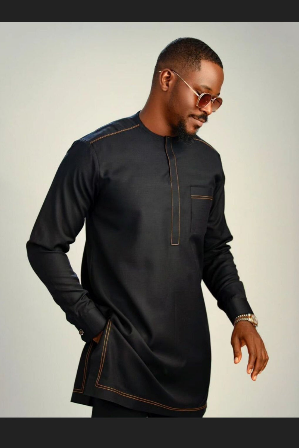 Formal men's black caftan