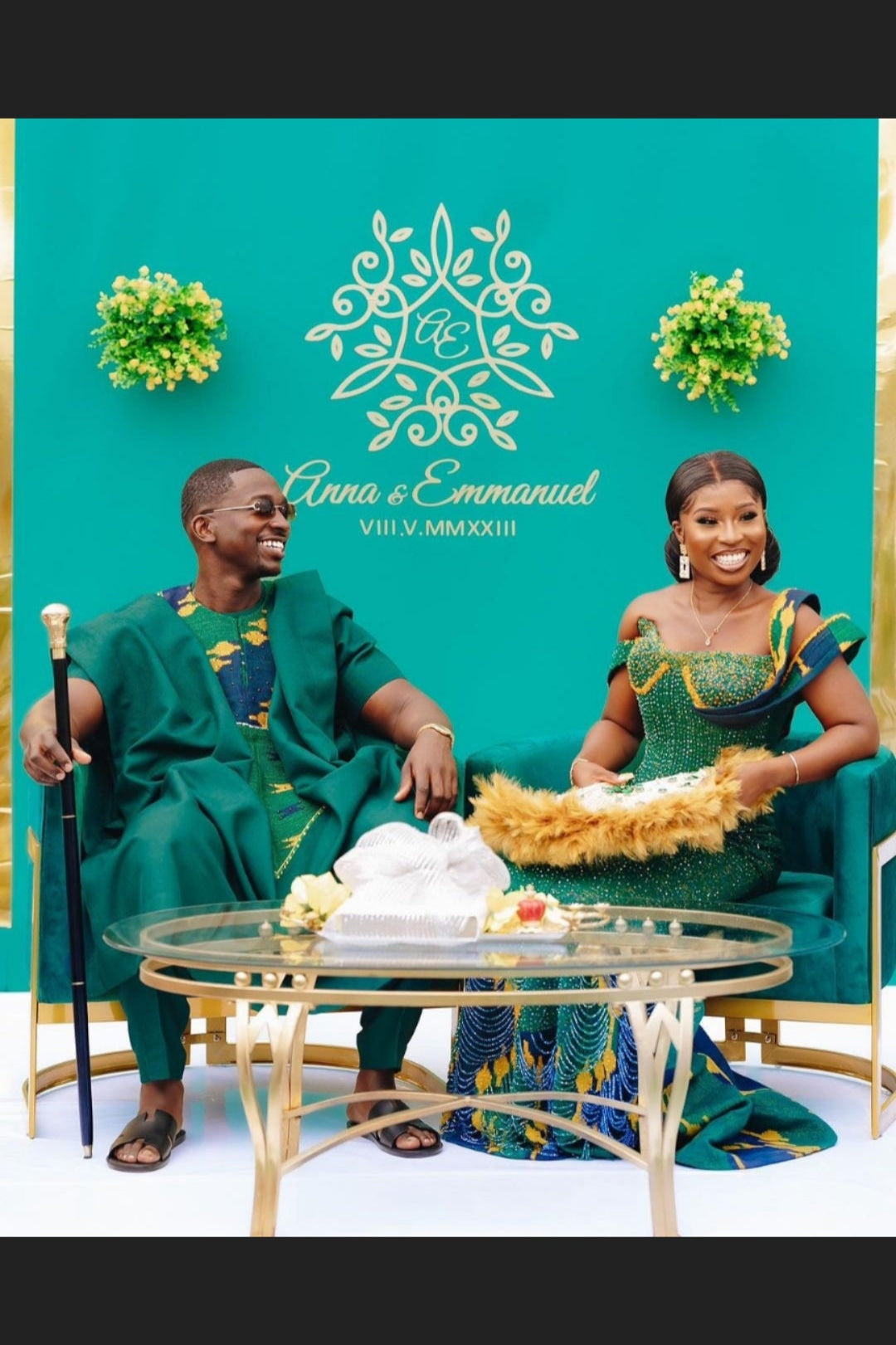 African grooms luxury wedding Abgada three piece suit