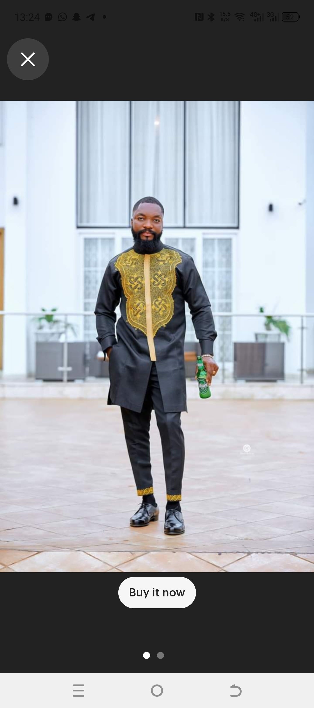 black luxury embroid caftan