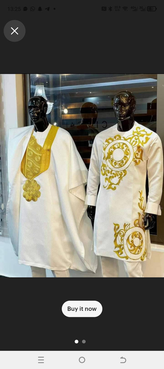 luxury embroidered three pieces agbada