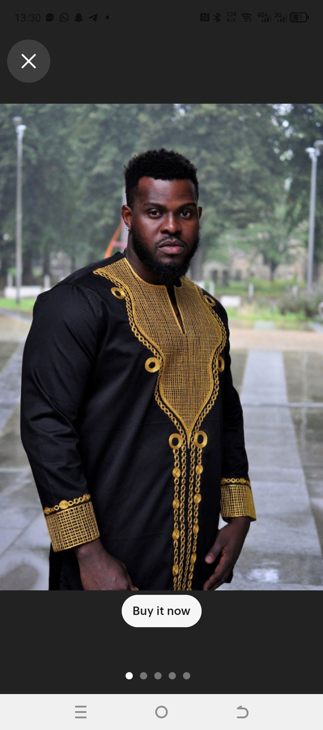 black and gold embroid african suit