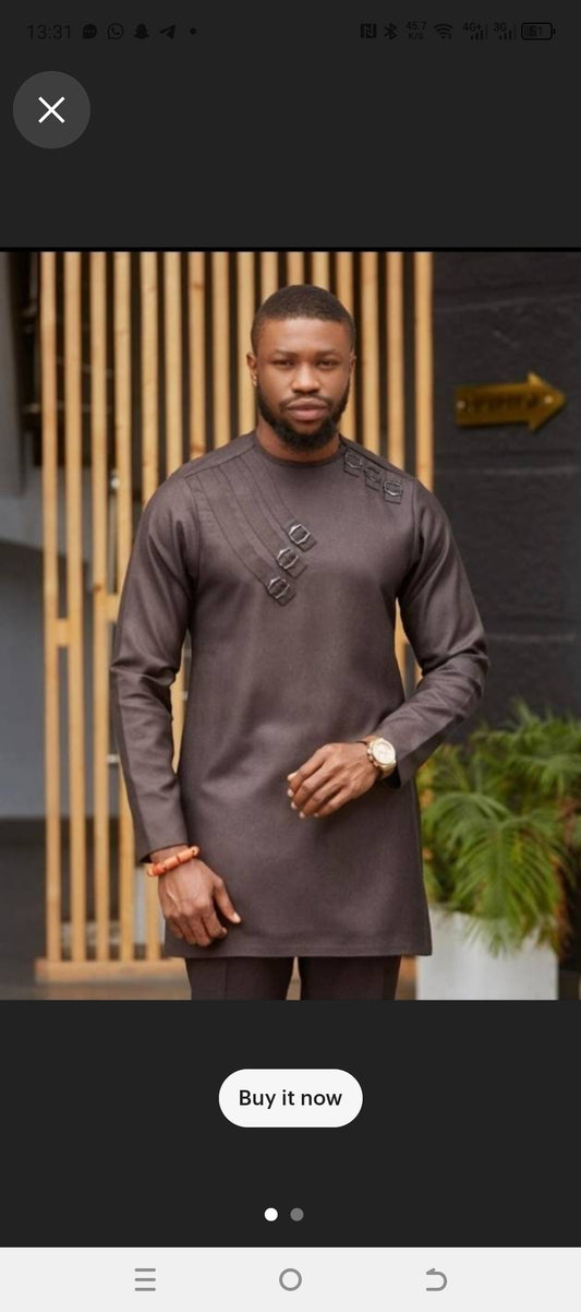 coffee color mens caftan