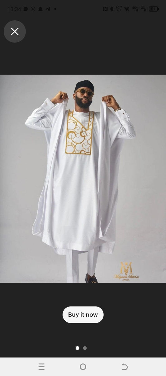 white and gold traditional clothing