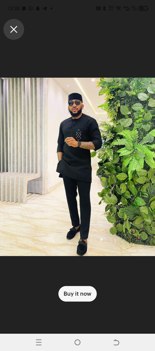 black mens african outfit