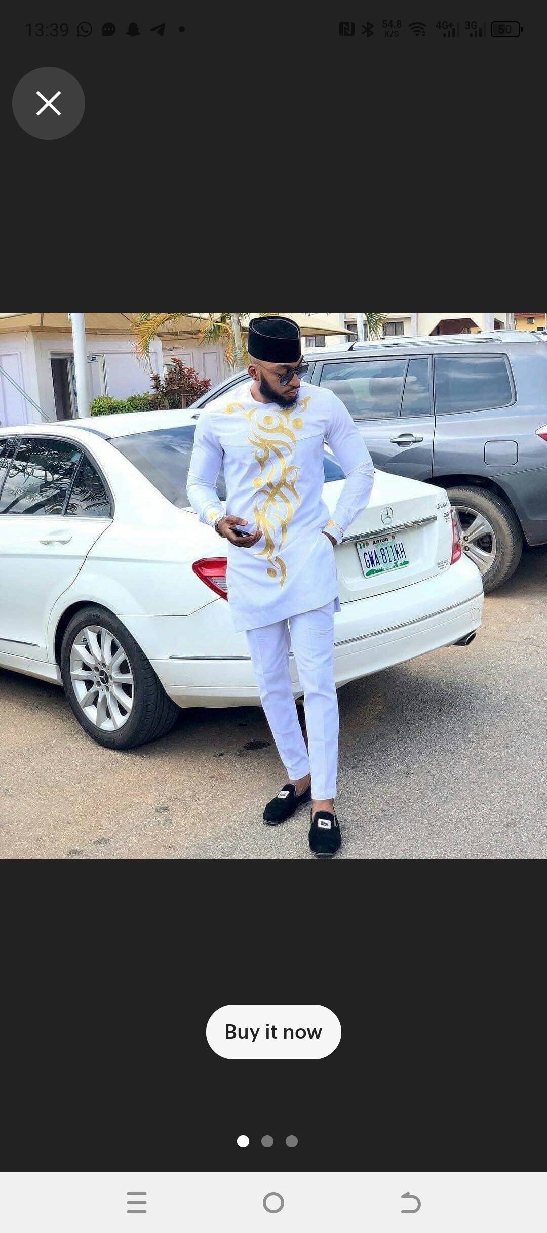 white and gold formal african attire