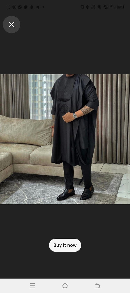 all black african senator's agbada