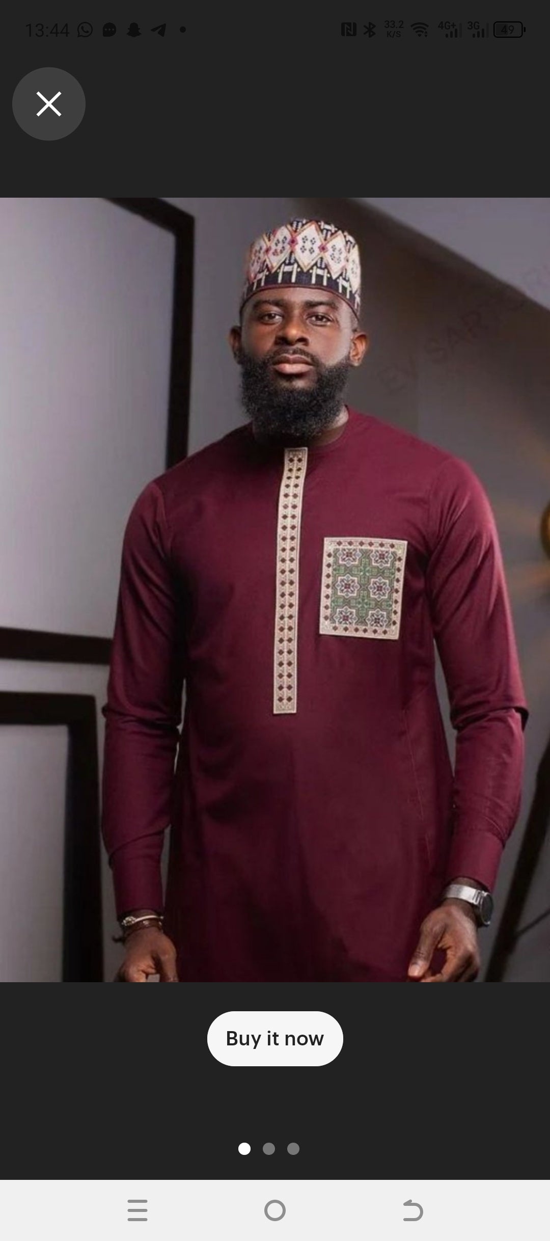 burgundy african traditional clothing