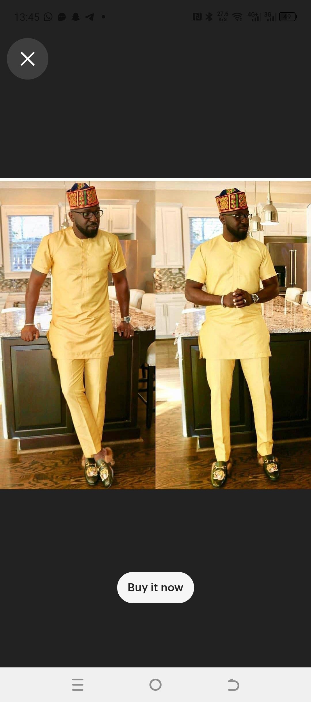 yellow african mens wear