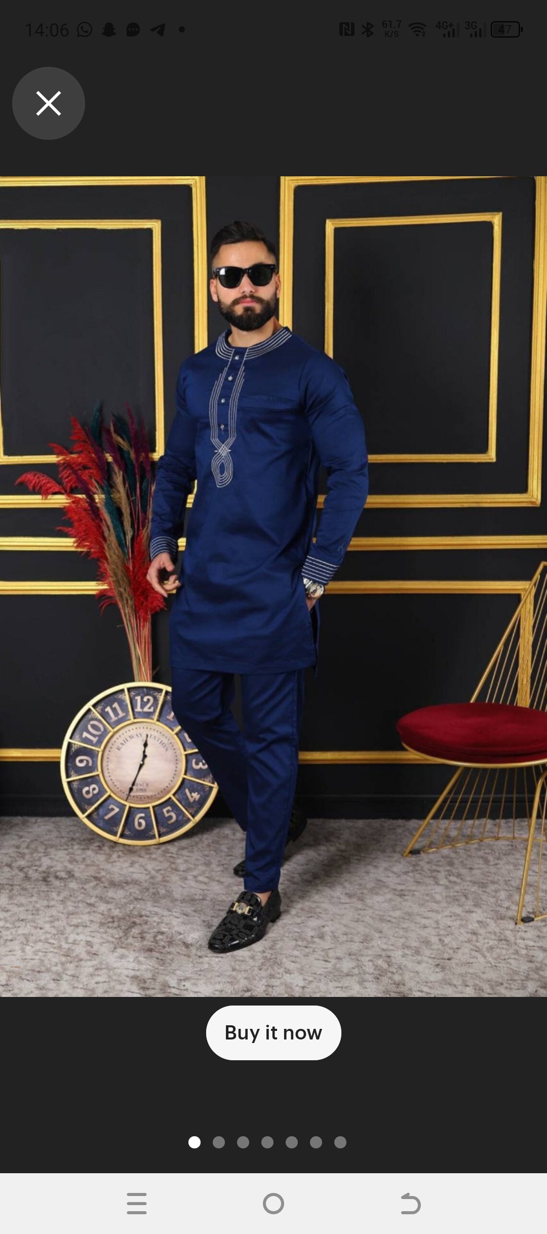 navy blue mens african clothing