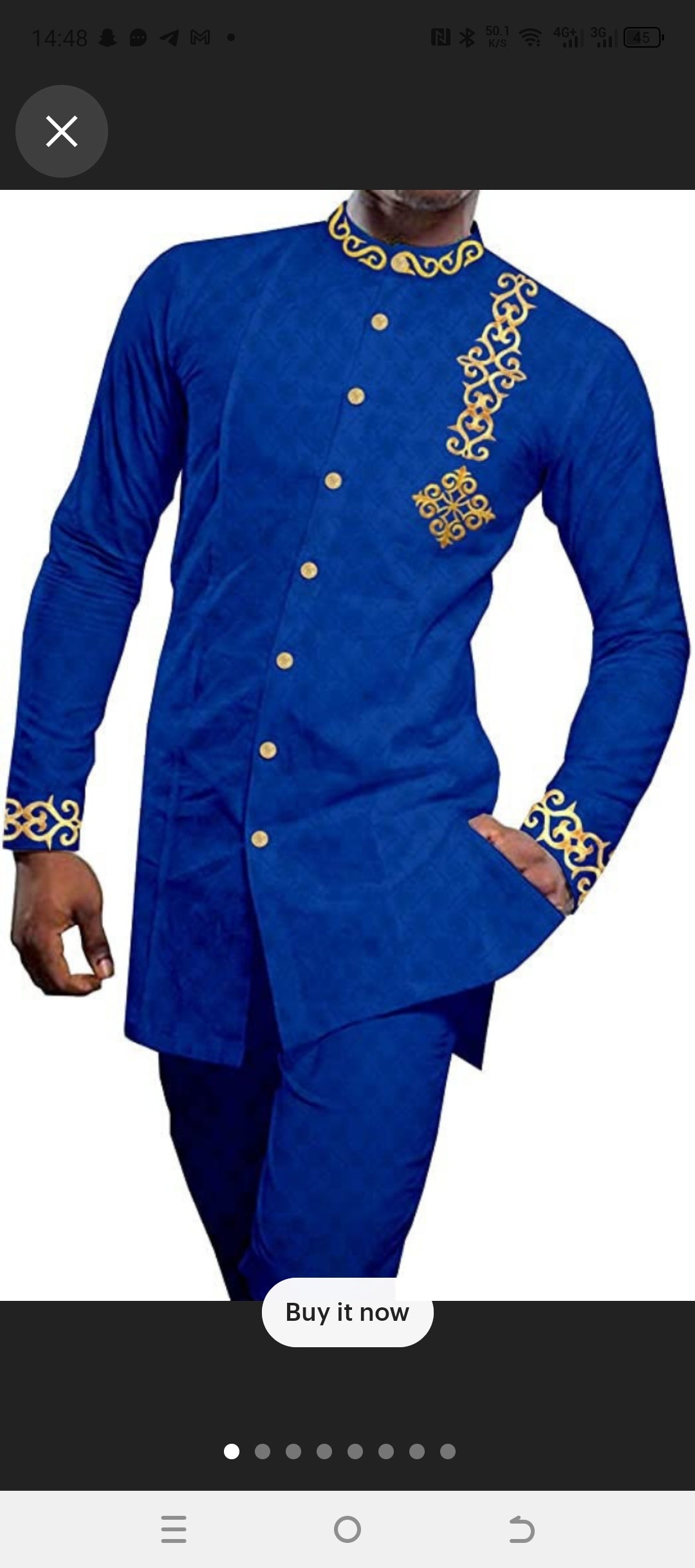 royal blue mens african clothing
