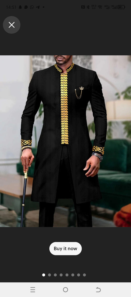 black trendy african wedding dashiki clothing