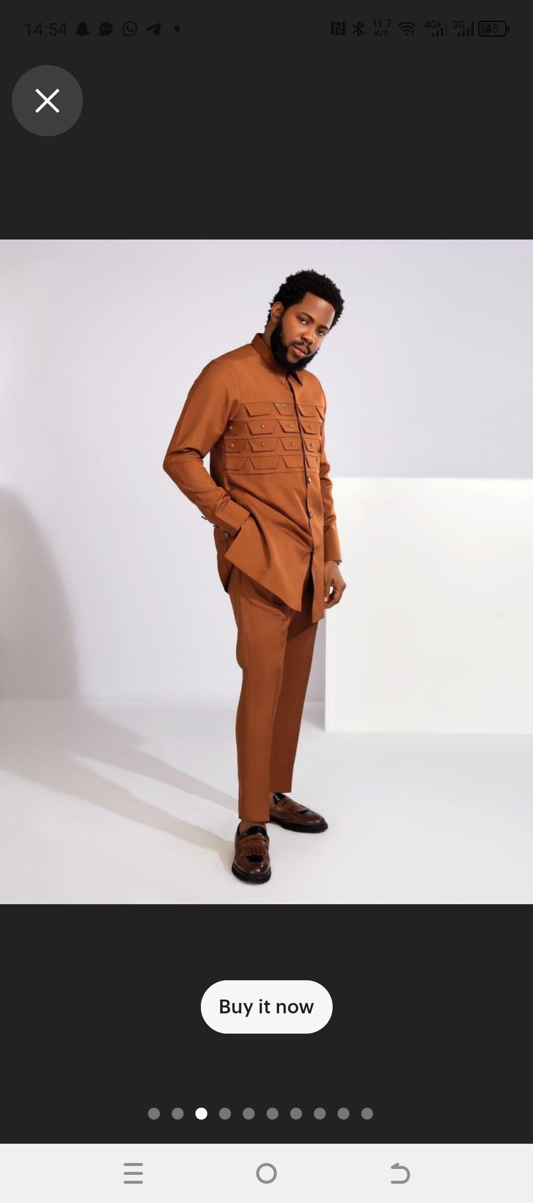 brown trendy mens african suit