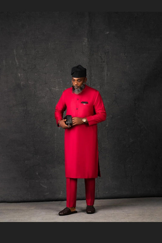 Red African executive men's suit