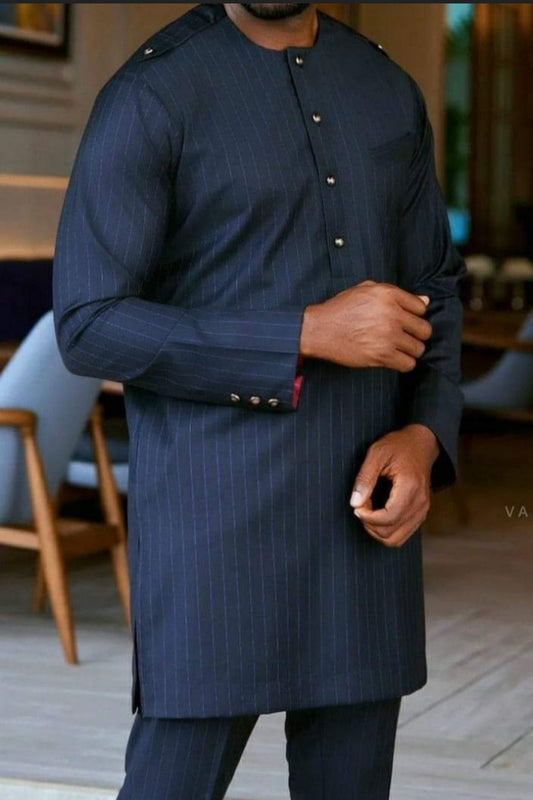 Men's stripped African suit