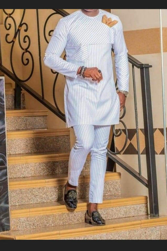 Men's white wedding suit