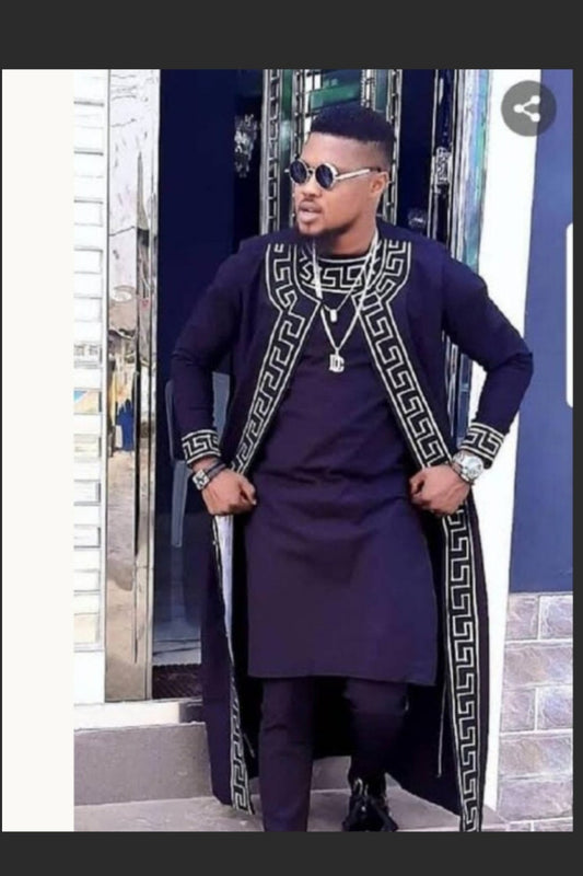 African men's royal three piece attire