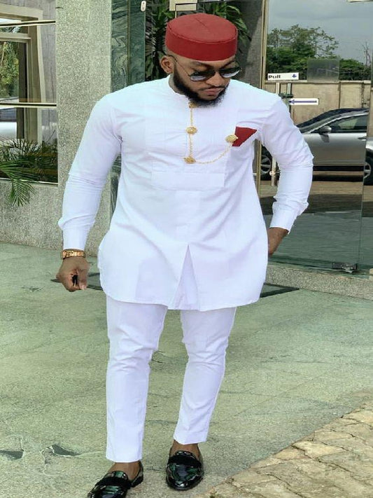 White Dashiki Mens Wear| Two Pieces